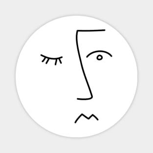 Fine line minimalist face Magnet